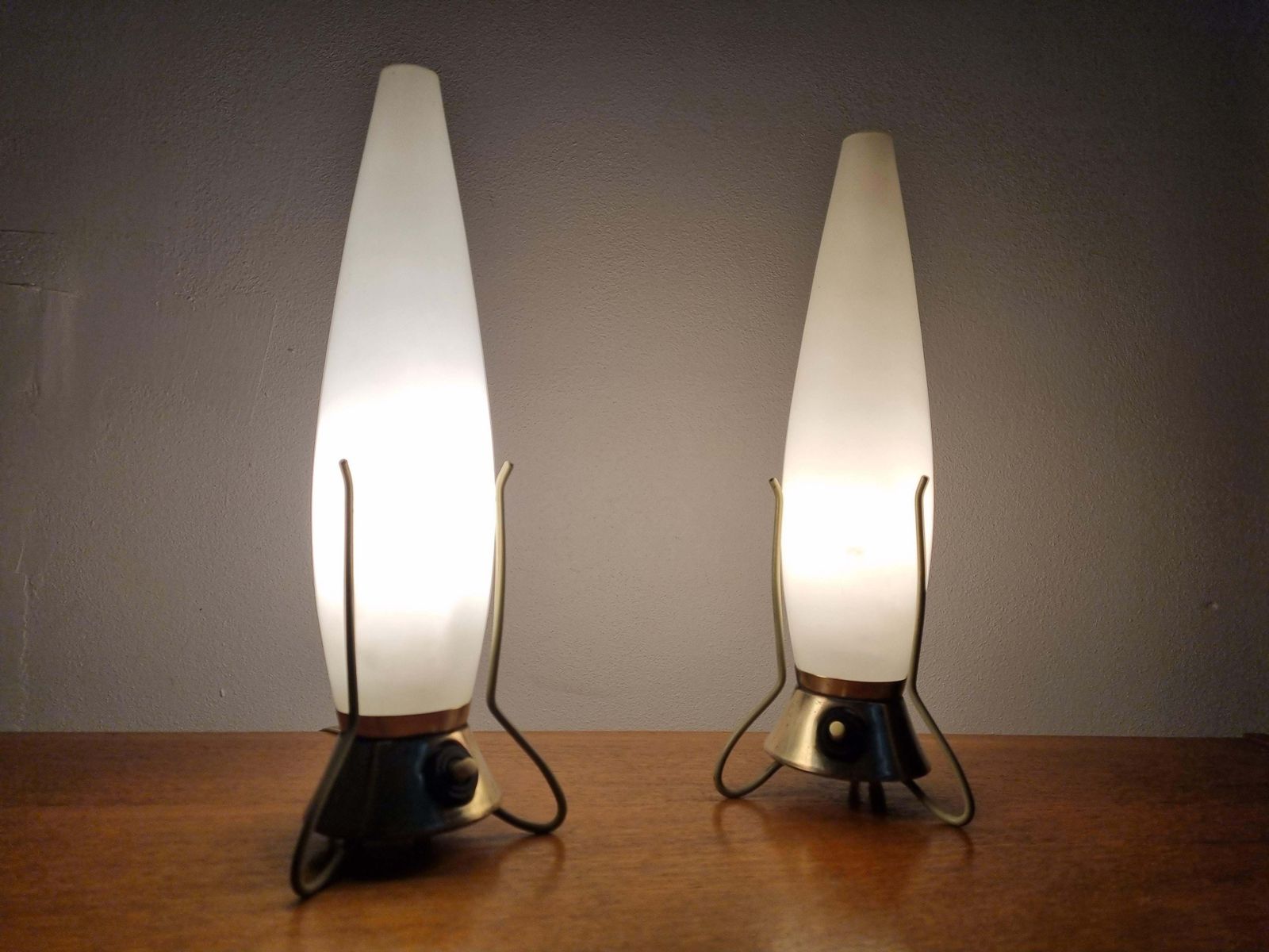 photo furniture Pair Of Mid Century Table Lamps Zukov, Rockets, 1960s