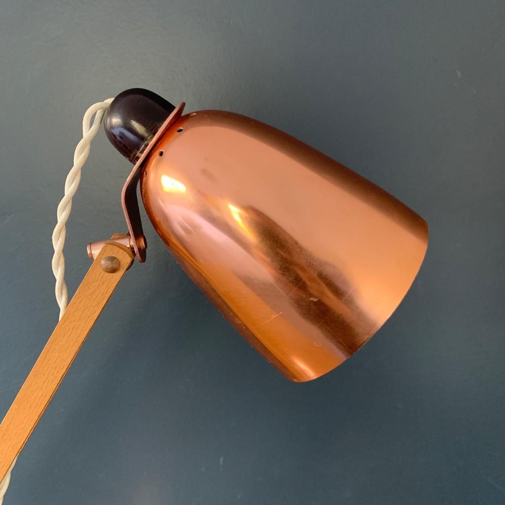 Vintage Maclamp In Copper With Wooden Arms photo Lighting