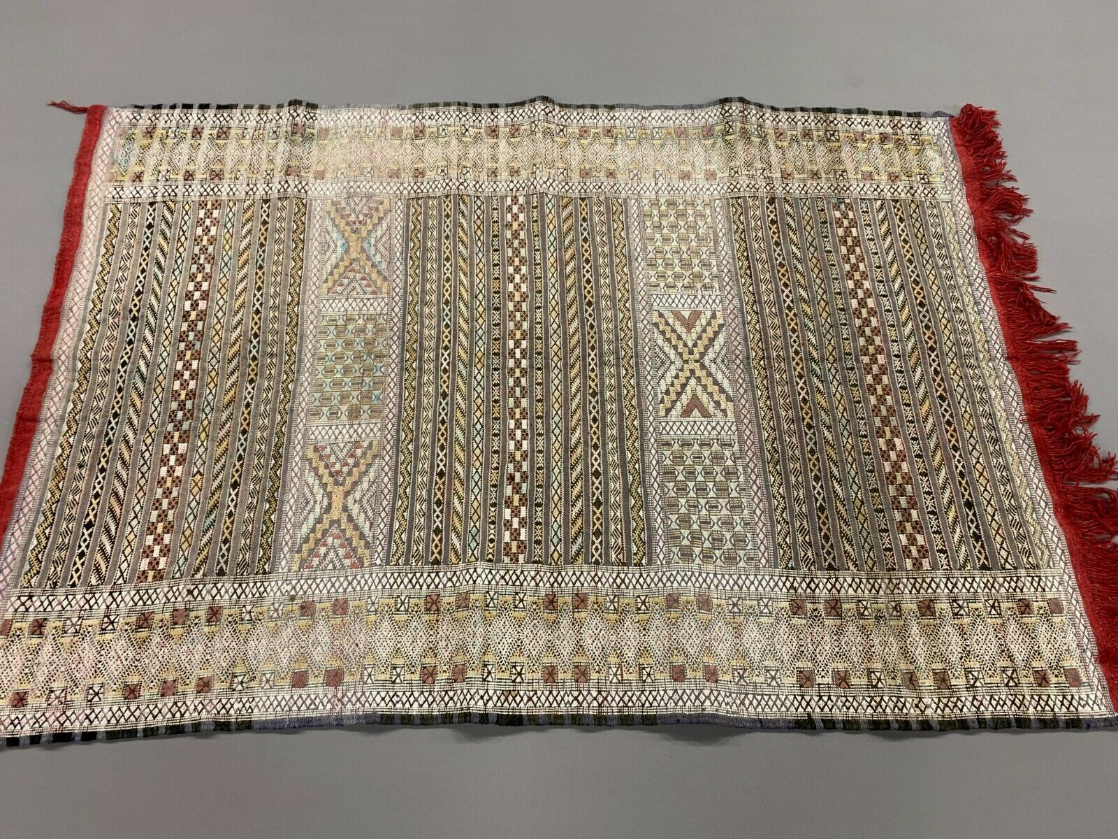 Vintage Moroccan Vegan Silk/Wool Berber Kilim 175x120 Cm Kelim Rug photo Textiles