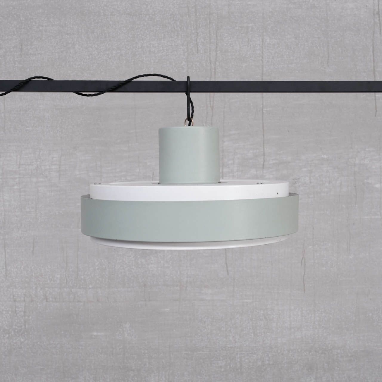 Set Of Mid Century Steel And Glass Pendants By Raak (16)