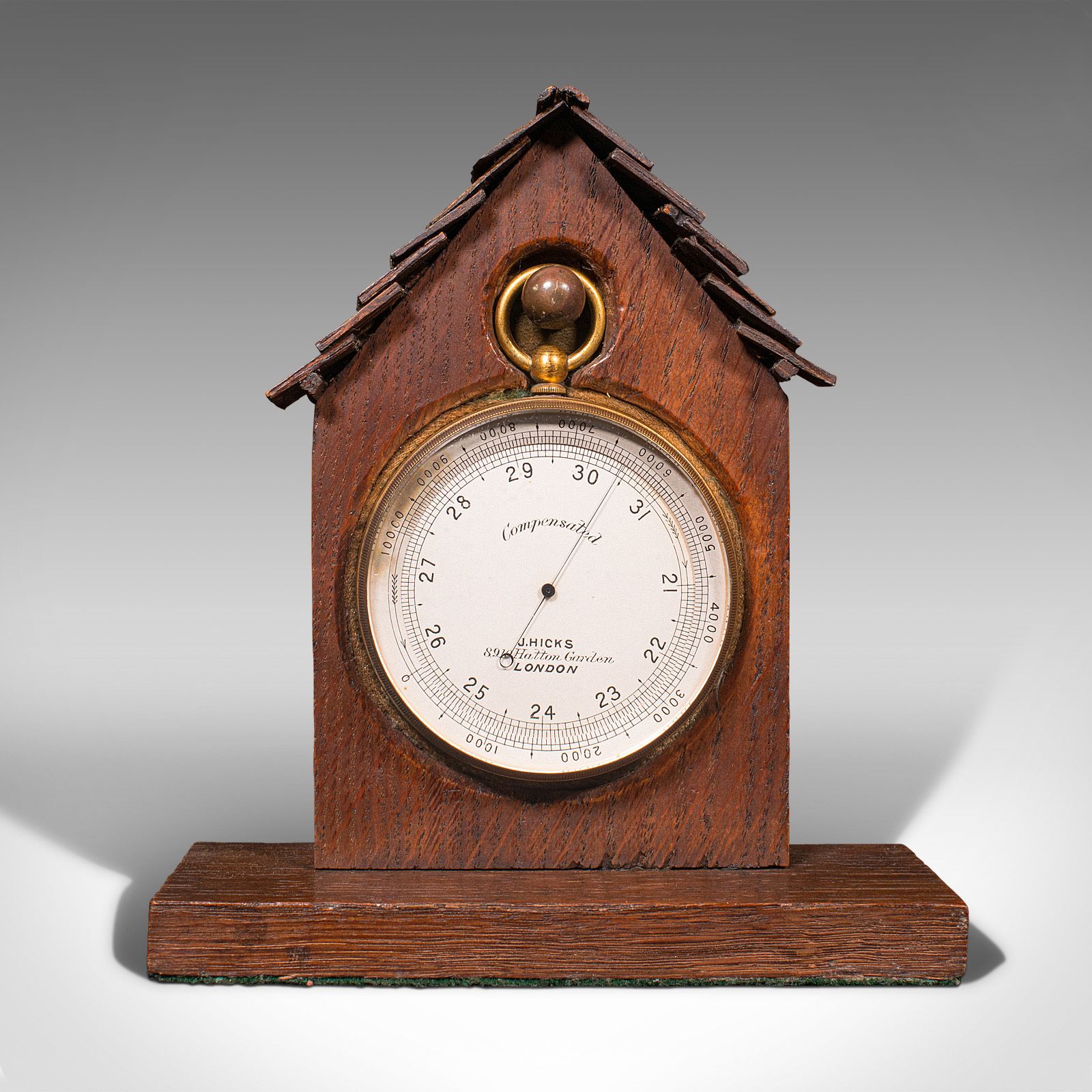 Antique Barometer Altimeter, English, Explorer's Instrument, Hicks photo vintage