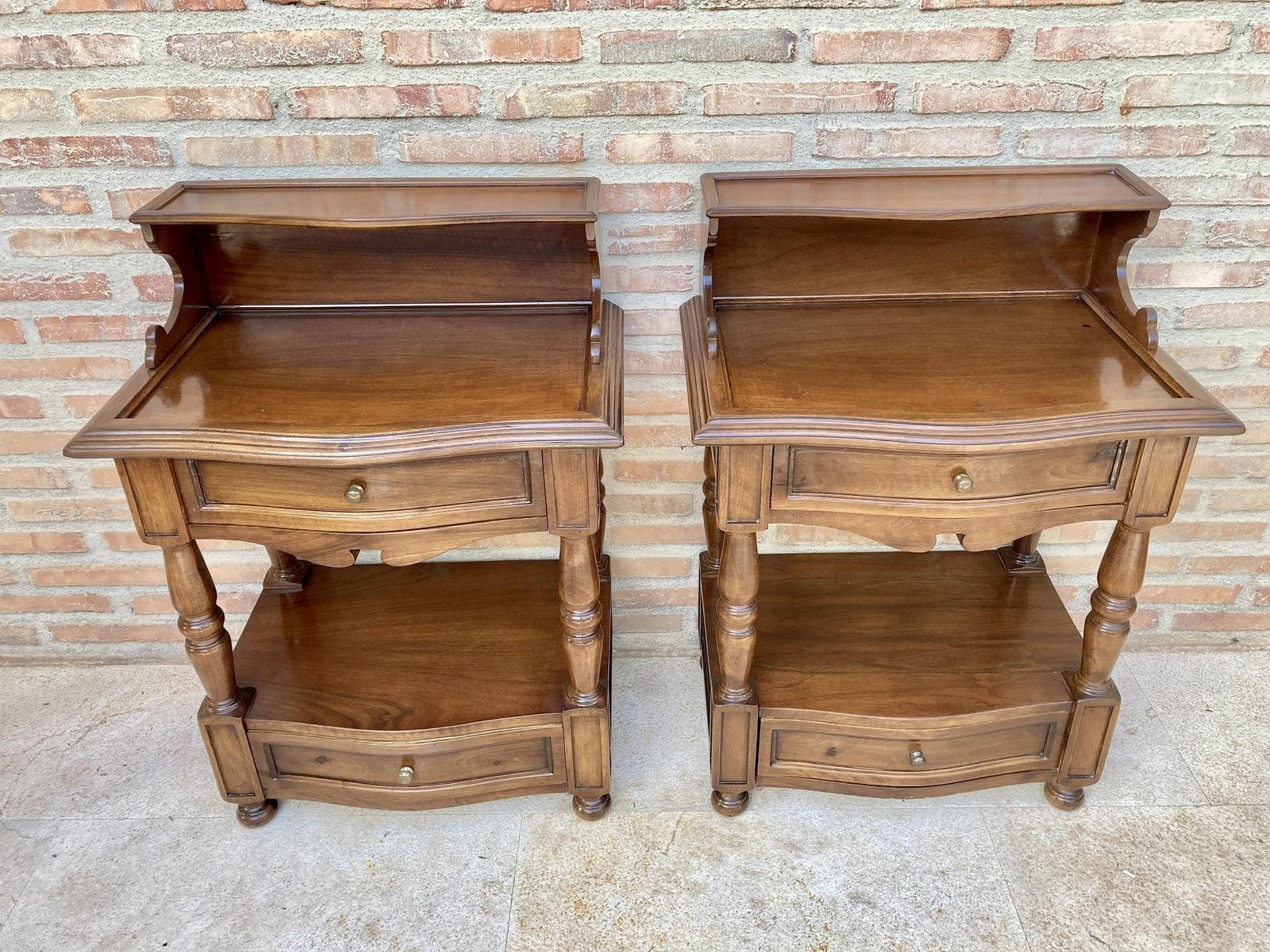 Pair Of Spanish Mid Century Wood Nightstands photo furniture