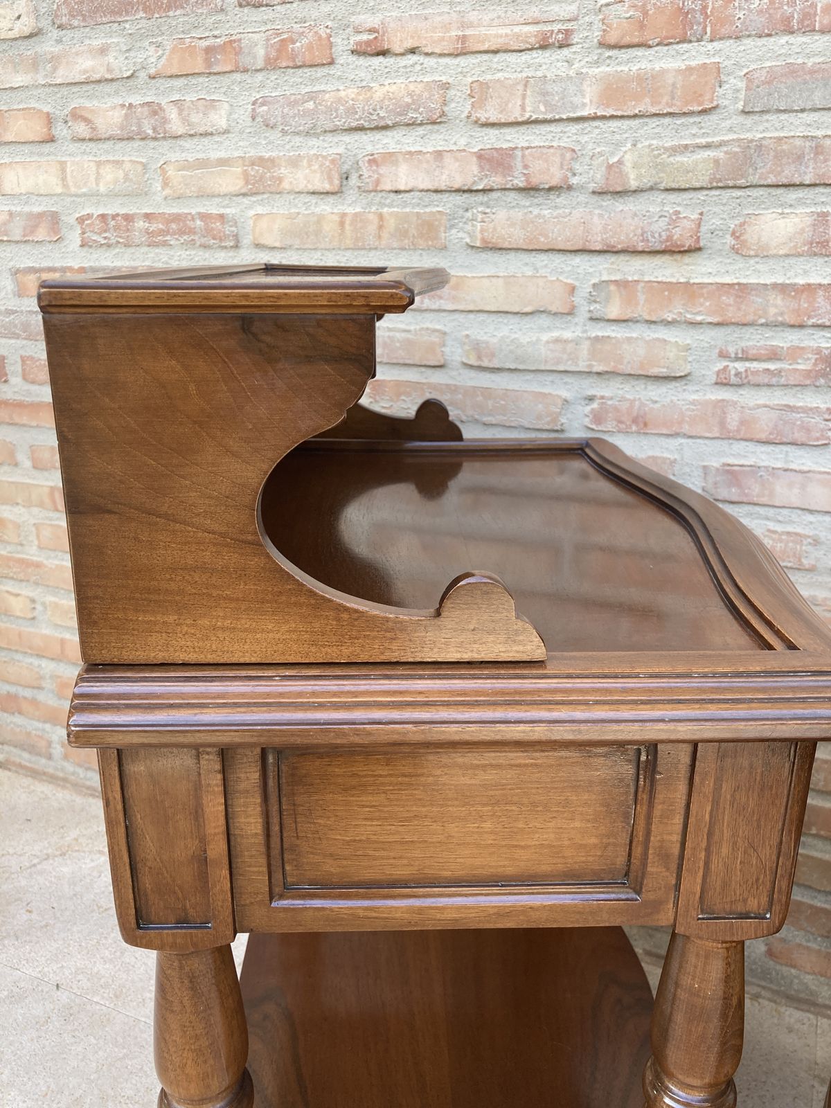 Furniture Pair Of Spanish Mid Century Wood Nightstands photo