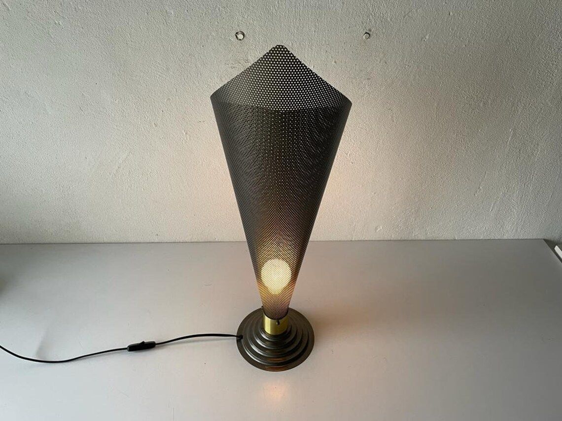 Grey Conic Design Wonderful Table Lamp, In Style Of Mathieu Matégot, 1970s, Germany photo 1304.48