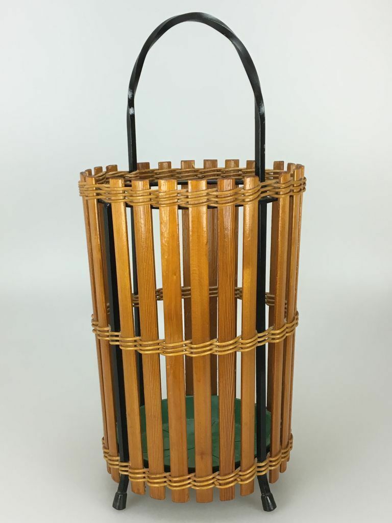 60s 70s Umbrella Stand Umbrella Holder Wood Metal Mid Century Design 60s photo buy