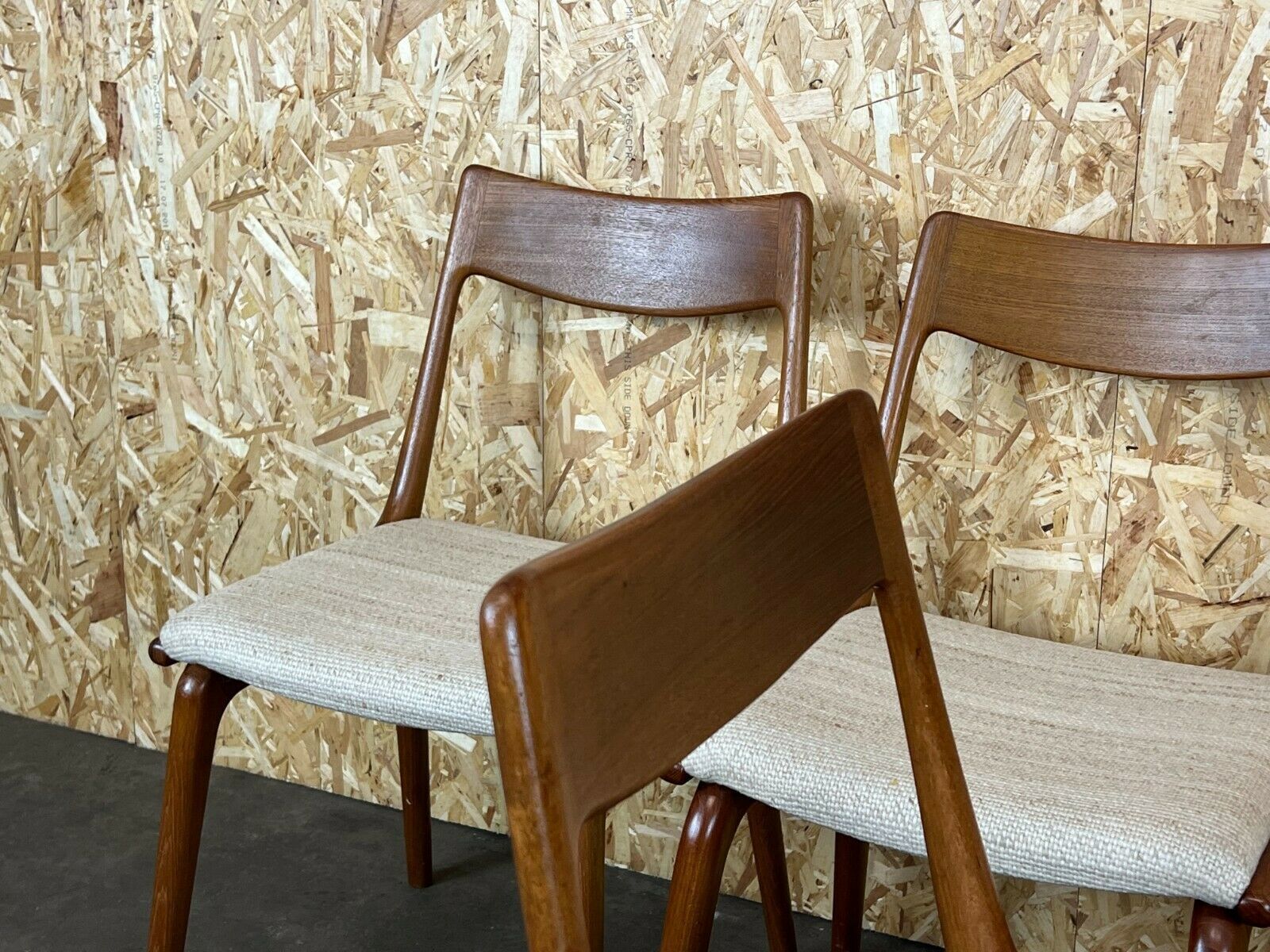 Furniture 5x Boomerang Dining Chairs Alfred Christensen Slagelse Møbelværk Teak 60s 70s photo