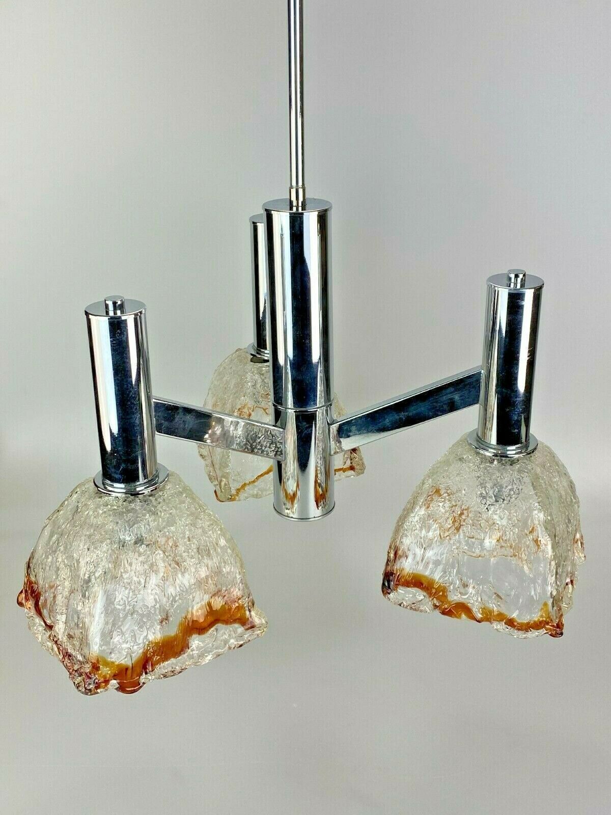60s 70s Lamp Chrome Chandelier Chandelier Mazzega Murano Glass Design photo furniture