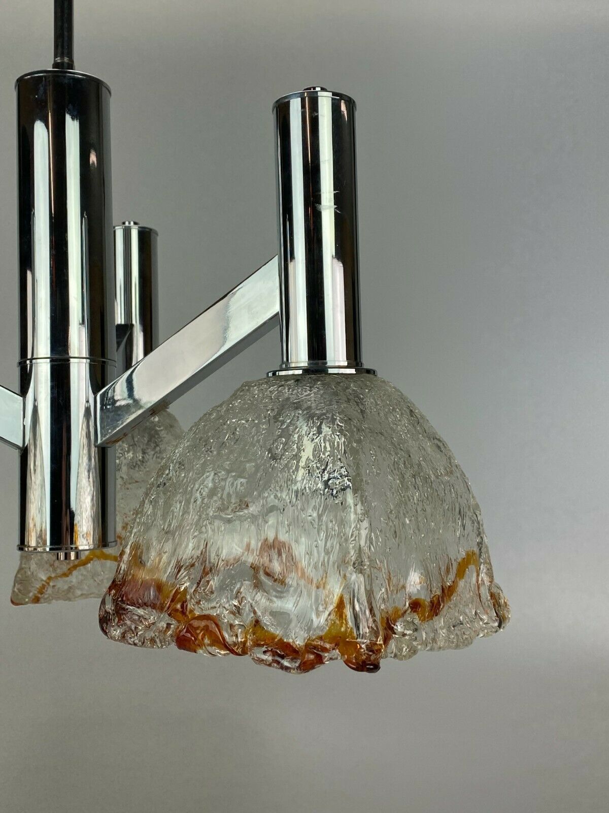 60s 70s Lamp Chrome Chandelier Chandelier Mazzega Murano Glass Design photo buy