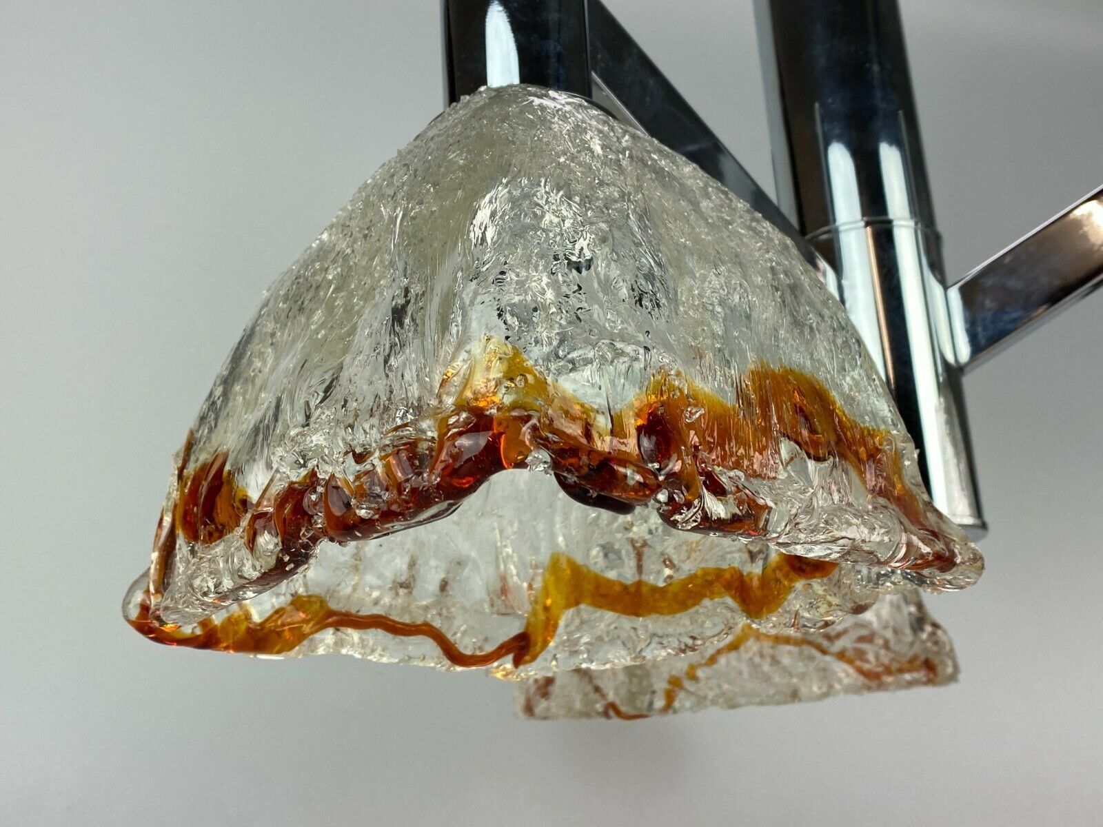 photo furniture 60s 70s Lamp Chrome Chandelier Chandelier Mazzega Murano Glass Design