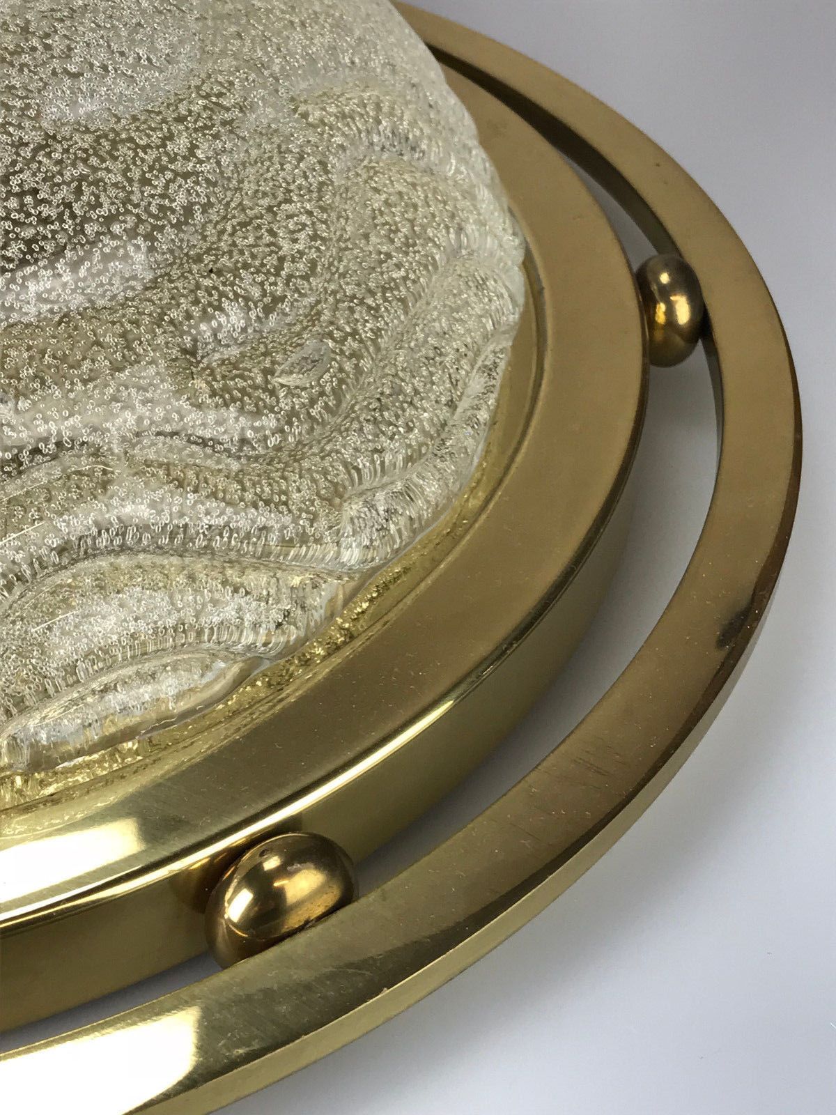 60s 70s Lamp Luminaire Plafoniere Flush Mount Ice Glass Space Age Design photo buy