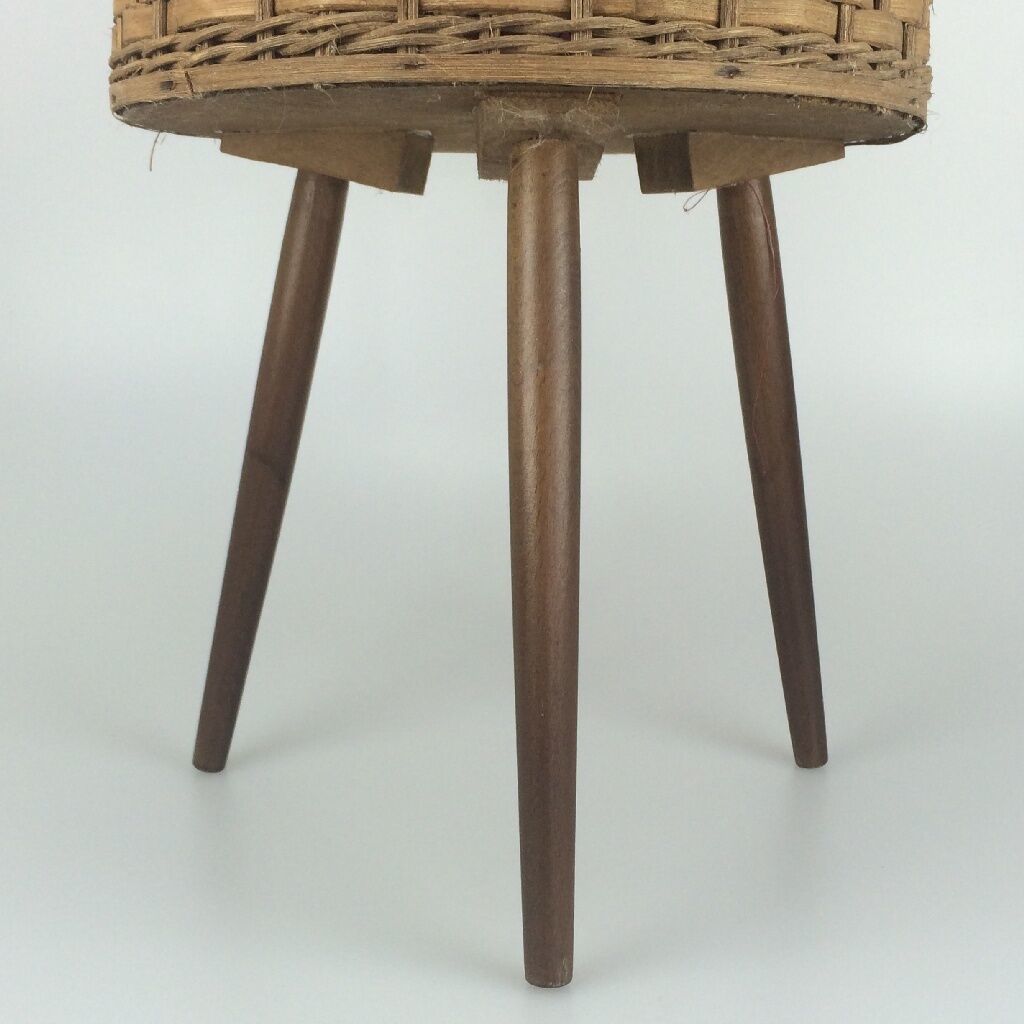 70s Sewing Box Sewing Basket Utensilio Wood Mesh Space Age Mid Century Design photo vinterior