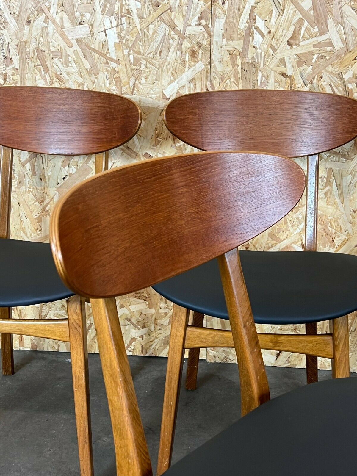 4x 60s 70s Teak Chairs Chair Dining Chair Danish Modern Design 60s 70s photo vinterior