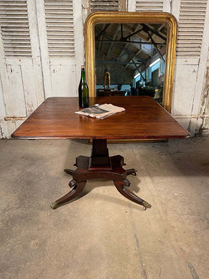 Furniture Early Antique Georgian George II Flame Mahogany Breakfast Table Circa 1740 photo