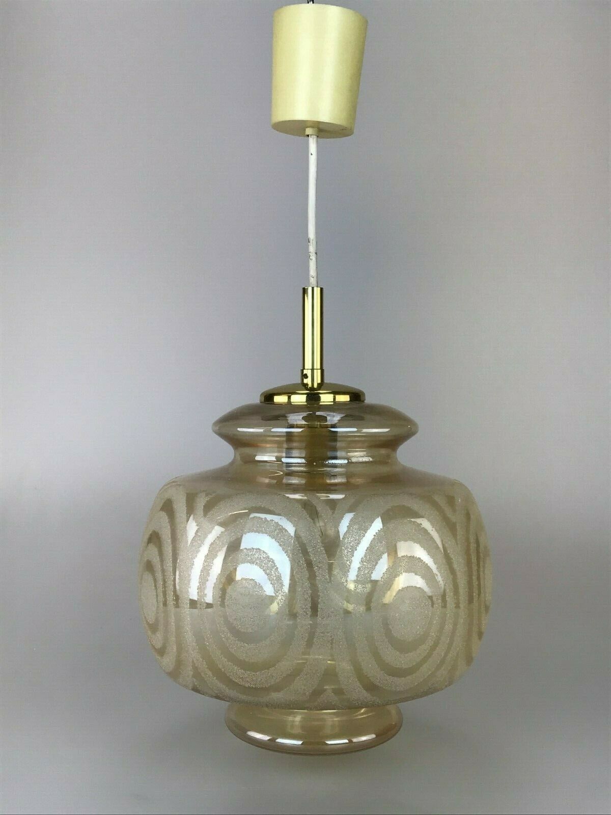 60s 70s Lamp Hanging Lamp Ball Lamp Bubble Brass Glass Space Age Design photo vintage