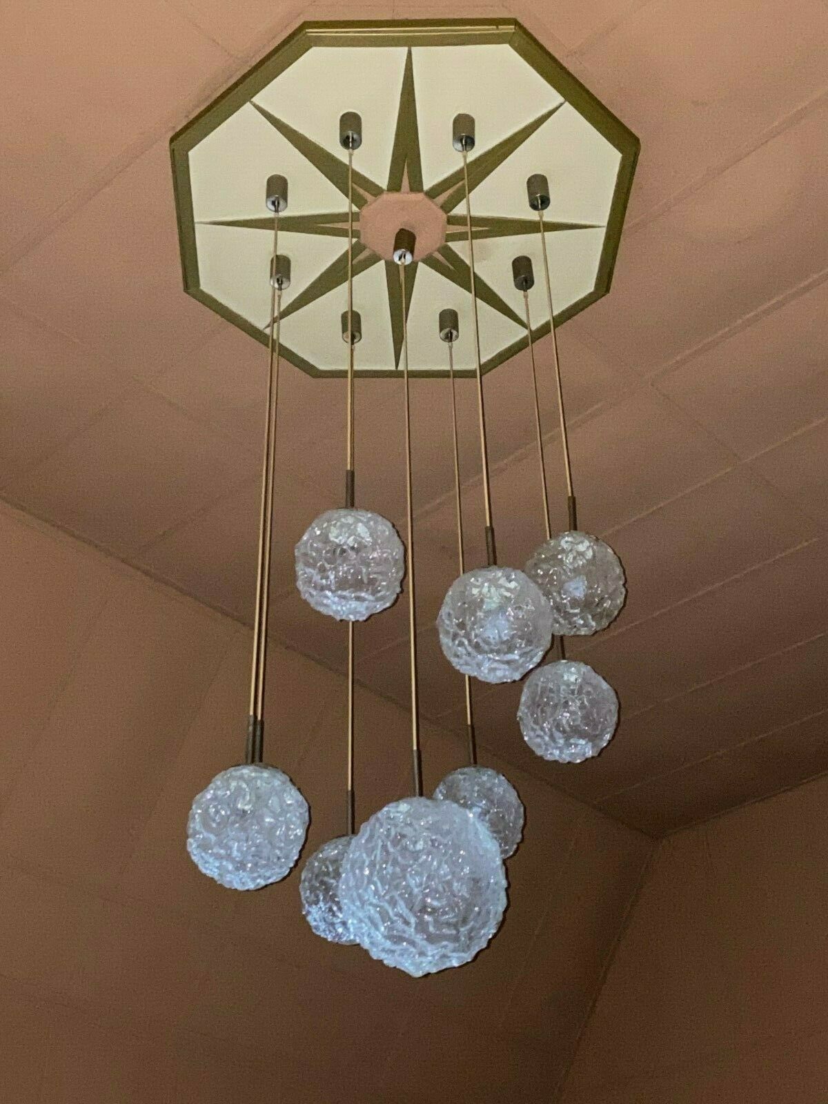 Xxl 60s 70s Ceiling Light Hanging Lamp Cascade Lamp Hillebrand Design 60s photo for sale