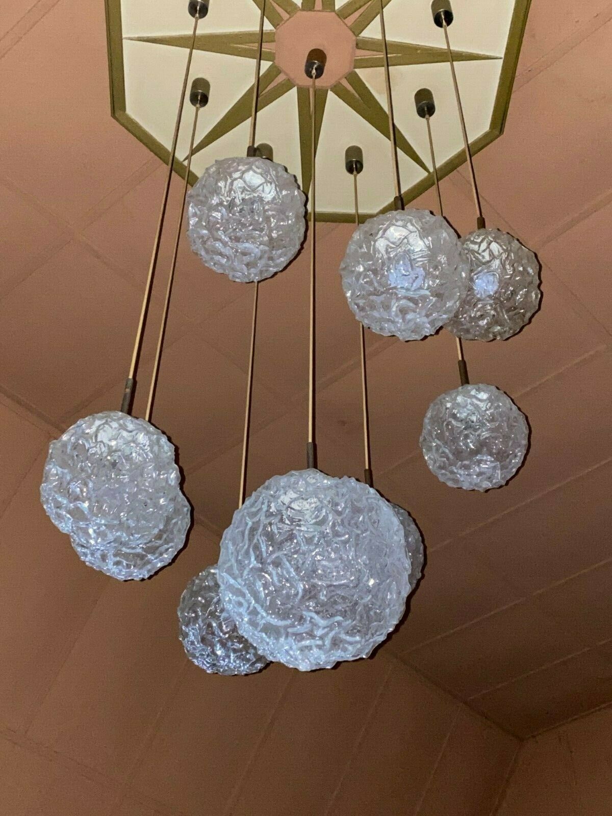 Xxl 60s 70s Ceiling Light Hanging Lamp Cascade Lamp Hillebrand Design 60s photo Lighting
