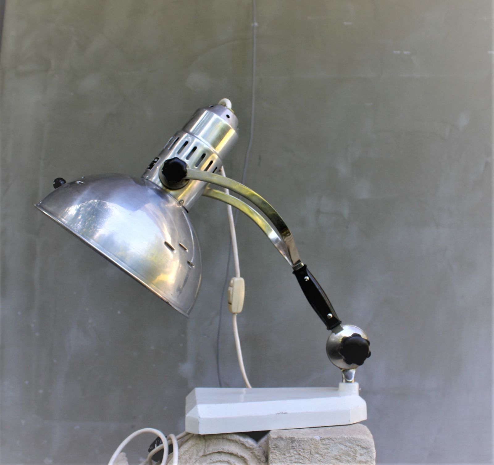 photo buy Industrial Table Lamp 70s Light Factory Design Nickel And Steel