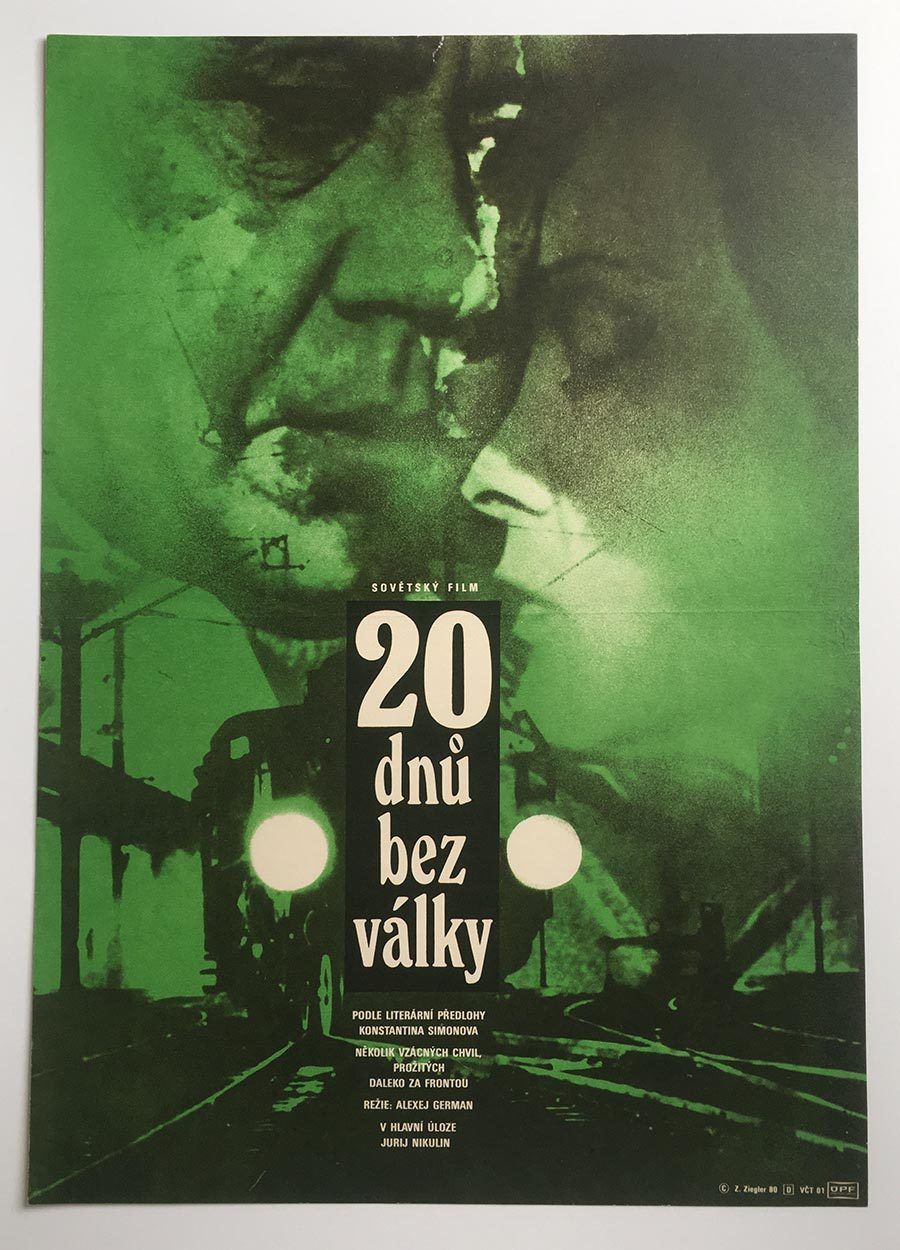 Original Film Poster, Twenty Days Without War, Zdeněk Ziegler, 1980, Genuine Czech Vintage Print