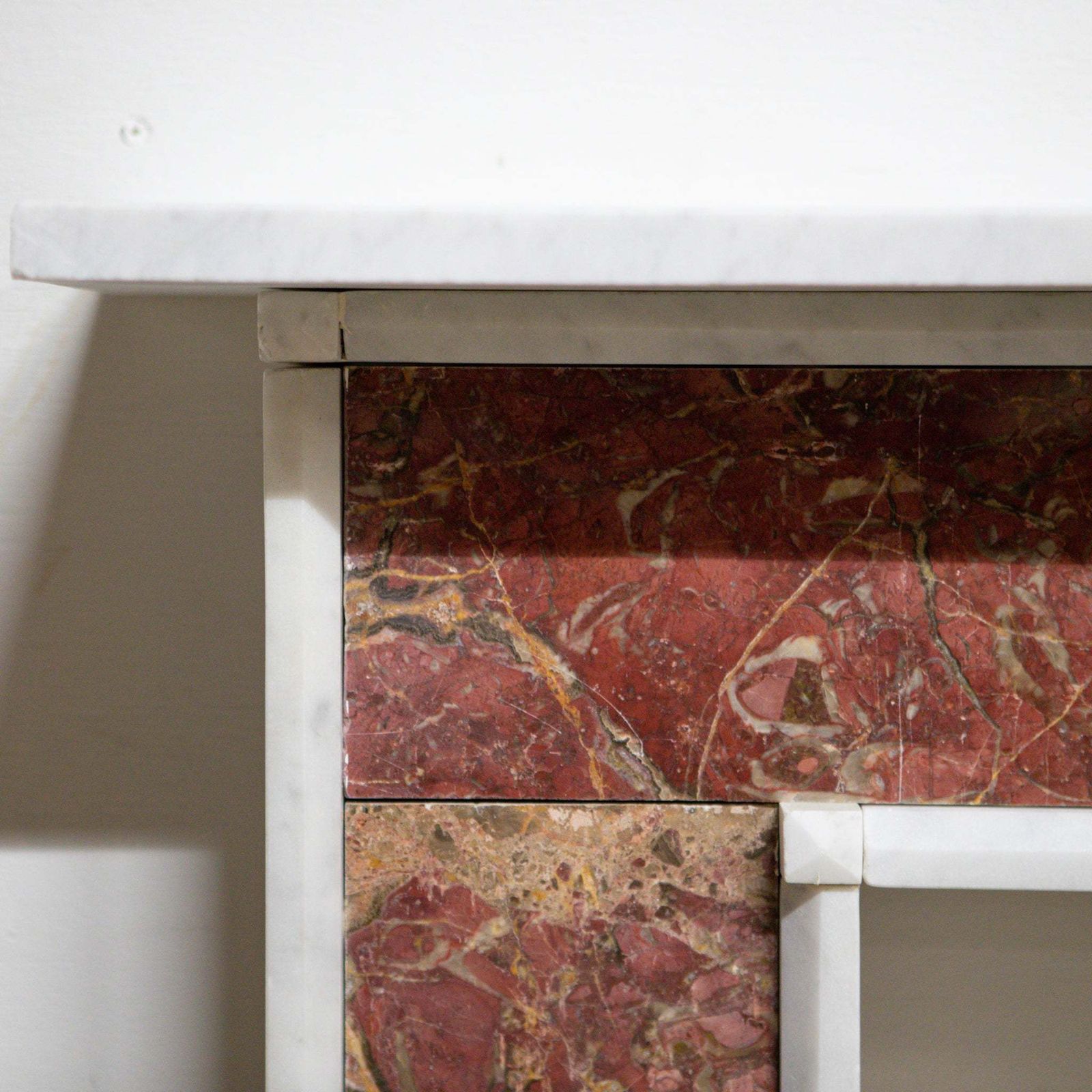 Regency Style Carrara & Rouge Marble Fireplace Surround photo furniture