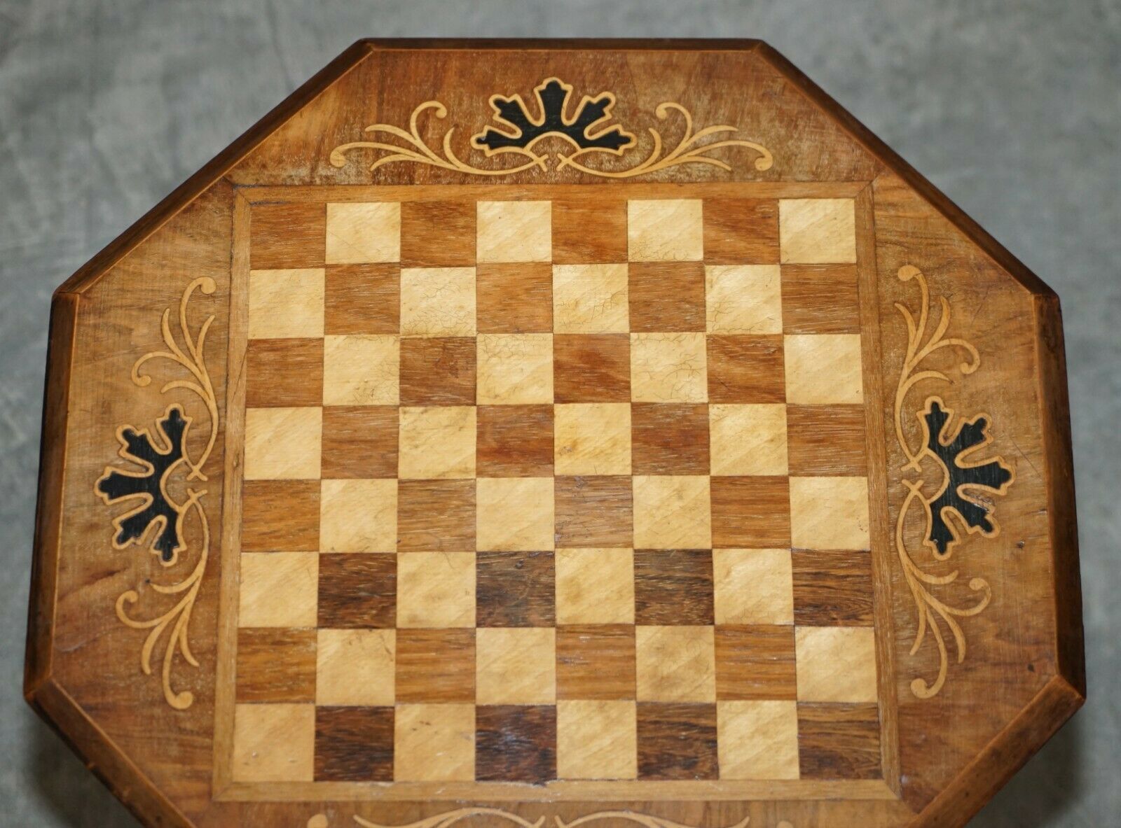 Vintage Mahogany Satinwood & Walnut Chess Games Table Ideal As A Side End Piece photo Furniture