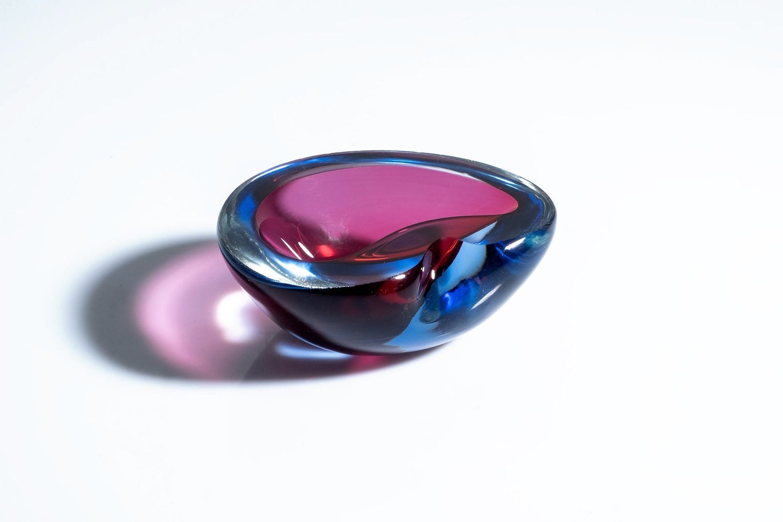 Italian Sommerso Murano Glass Vide Poche By Flavio Poli For Seguso photo furniture