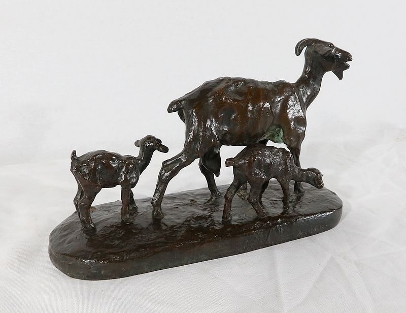 Bronze "Goat And Its Kids" By A.Bitter, 1st Part Of The 20th Century photo furniture