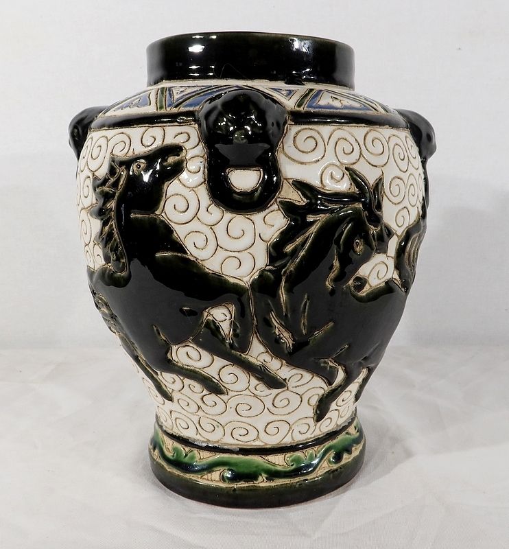 Glazed Ceramic Vase, China, 2nd Part Of The 19th Century photo vintage