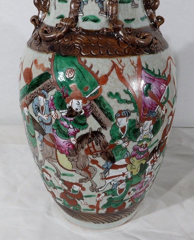 968.2 Pair Of Nanking Porcelain Vases, China   Late 19th Century photo