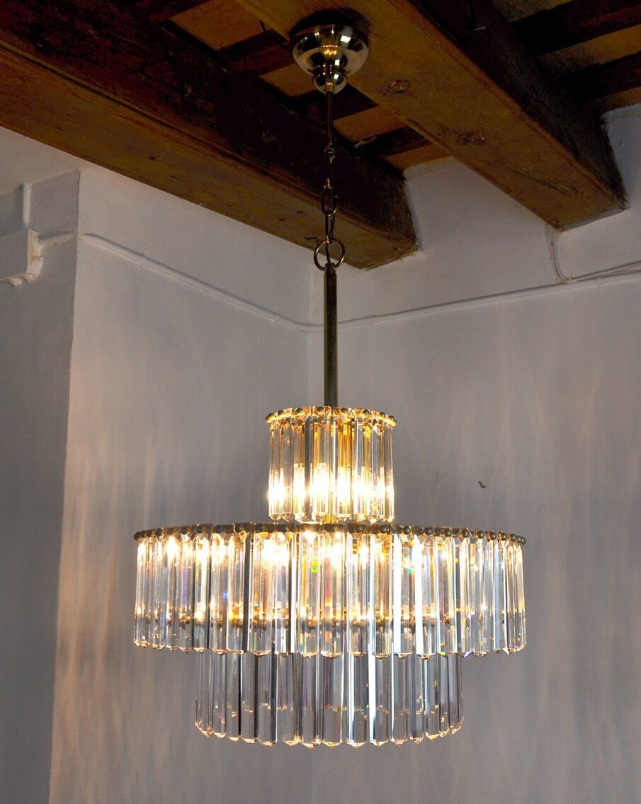 Kinkeldey Chandelier 3 Levels Germany 1970 photo Lighting