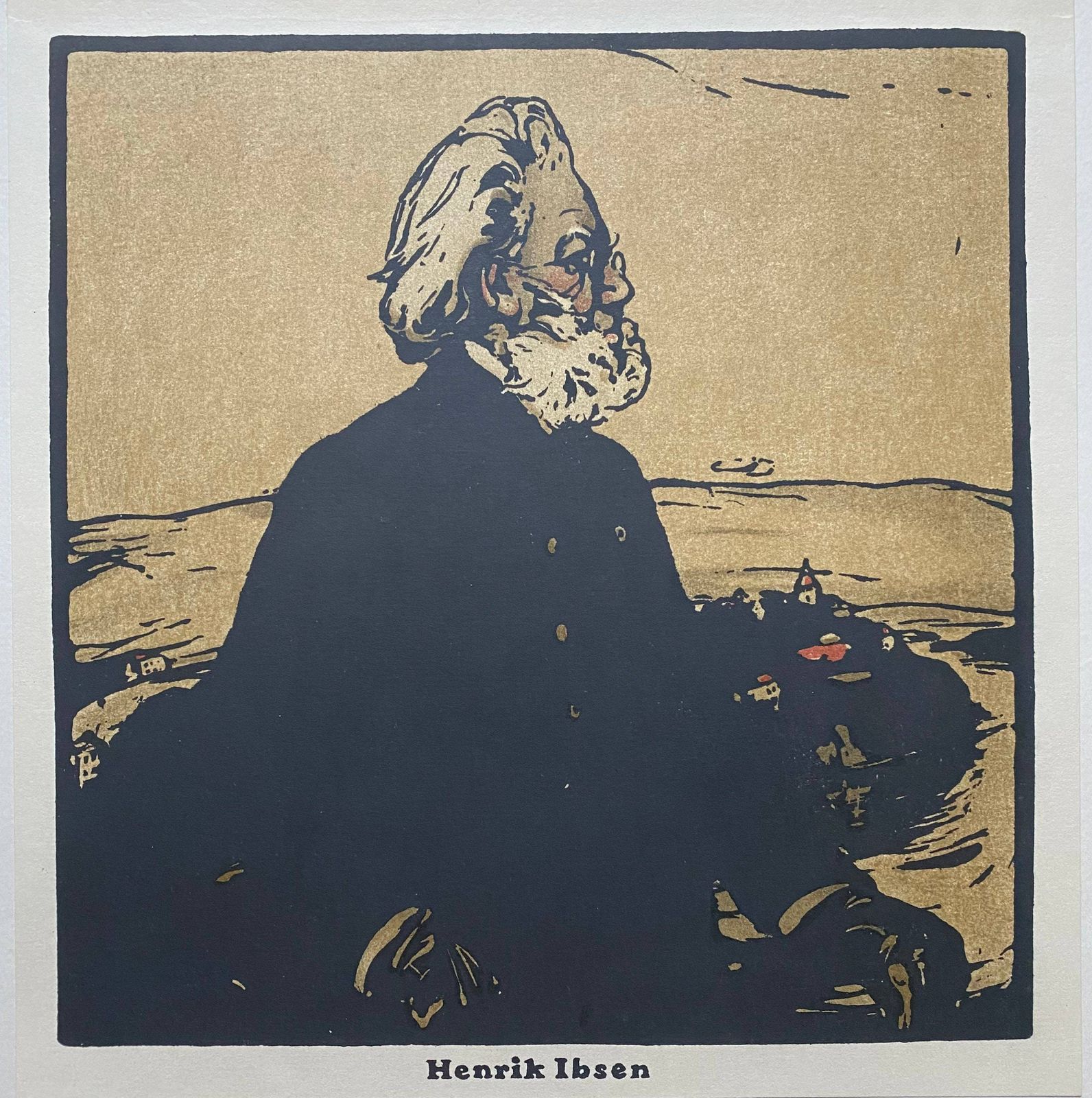 Sir William Nicholson Lithograph Of Danish Writer Henrik Ibsen Circa 1902