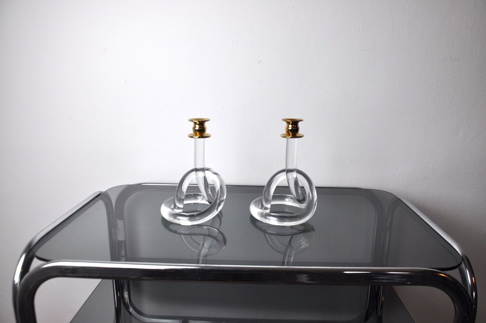 Pair Of Candle Holder Dorothy Thorpe, Lucite, 1970 photo Home Decor