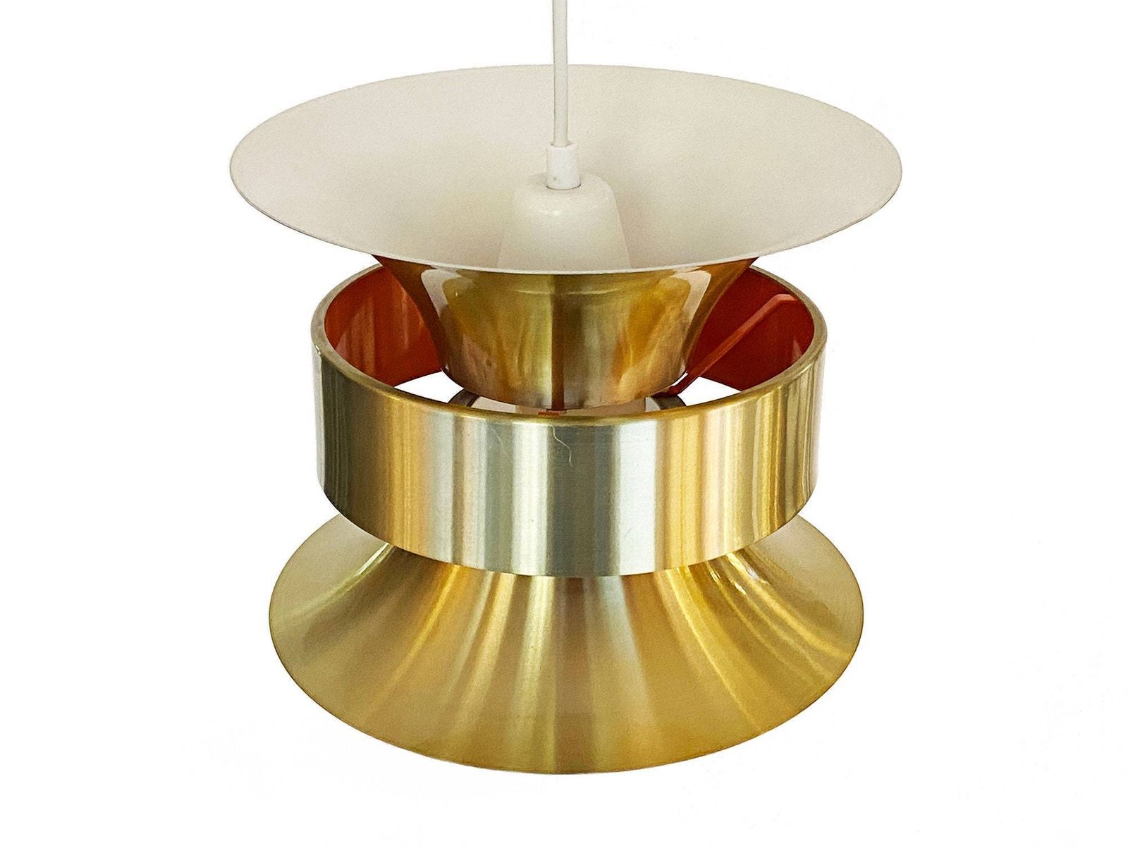 Pendant Light In Golden Brushed Aluminum By Lyskaer Belysning. Denmark 1970s photo 282.0