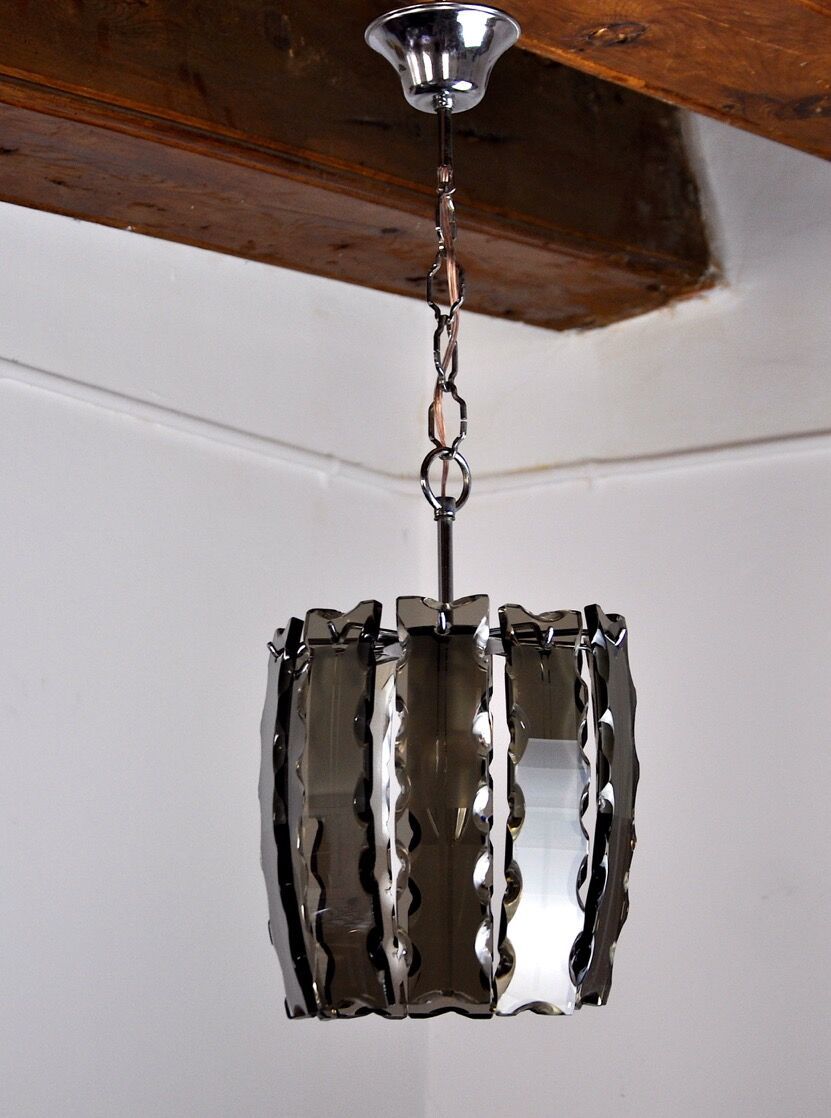 Black Veca Chandelier In Murano Glass Italy 1970 photo for sale