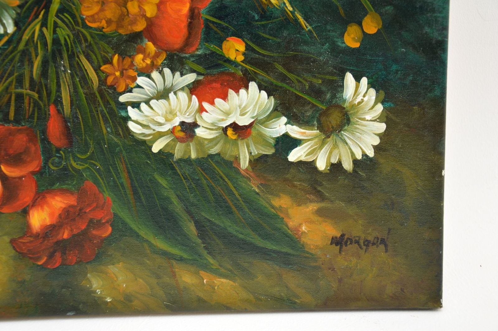 Vintage Original Still Life Oil Painting Artist Signed "Morgan" photo 513.76