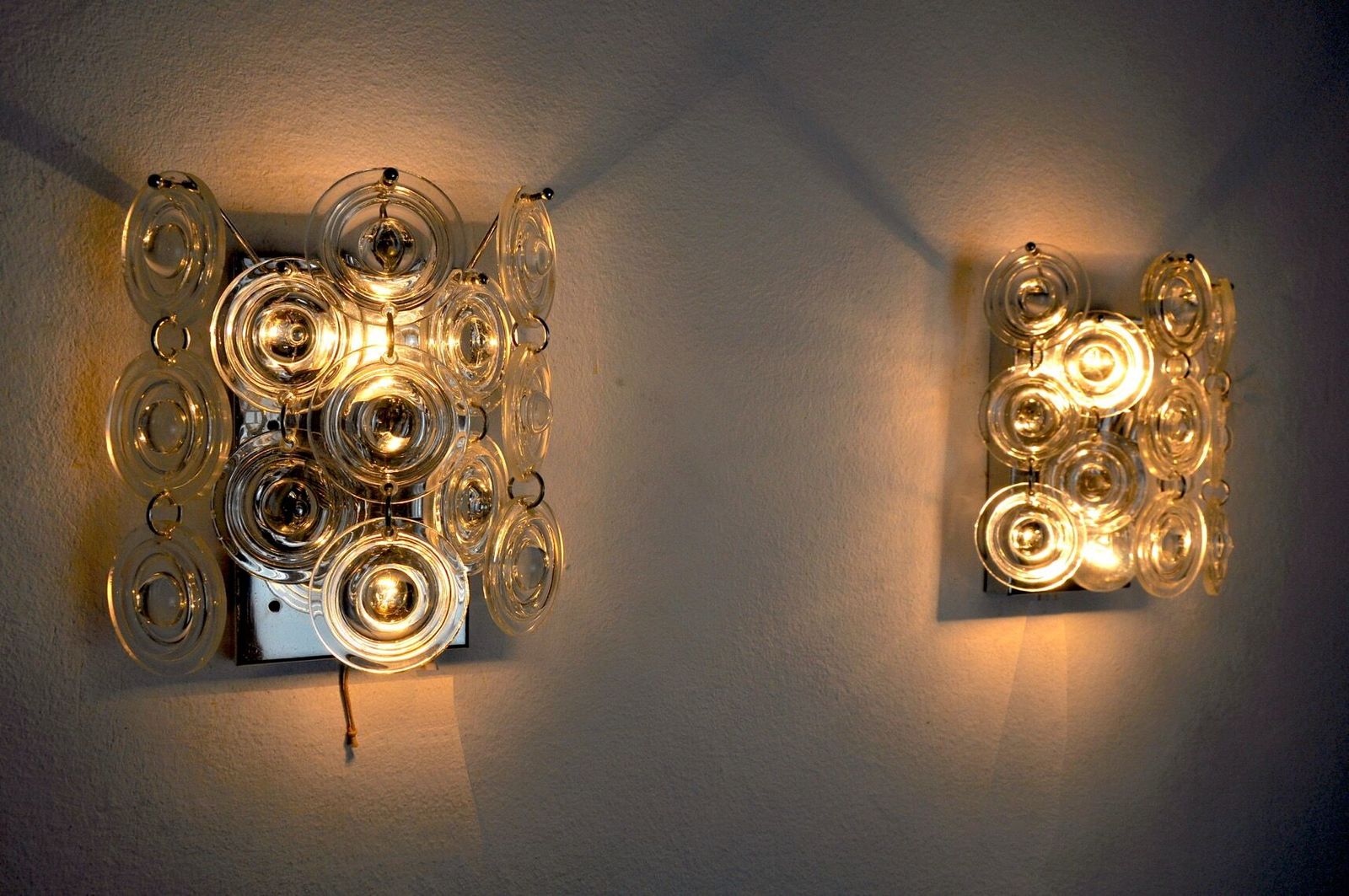 Pair Of Oscar Torlasco Sconces, Murano Glass, Italy, 1970 photo for sale