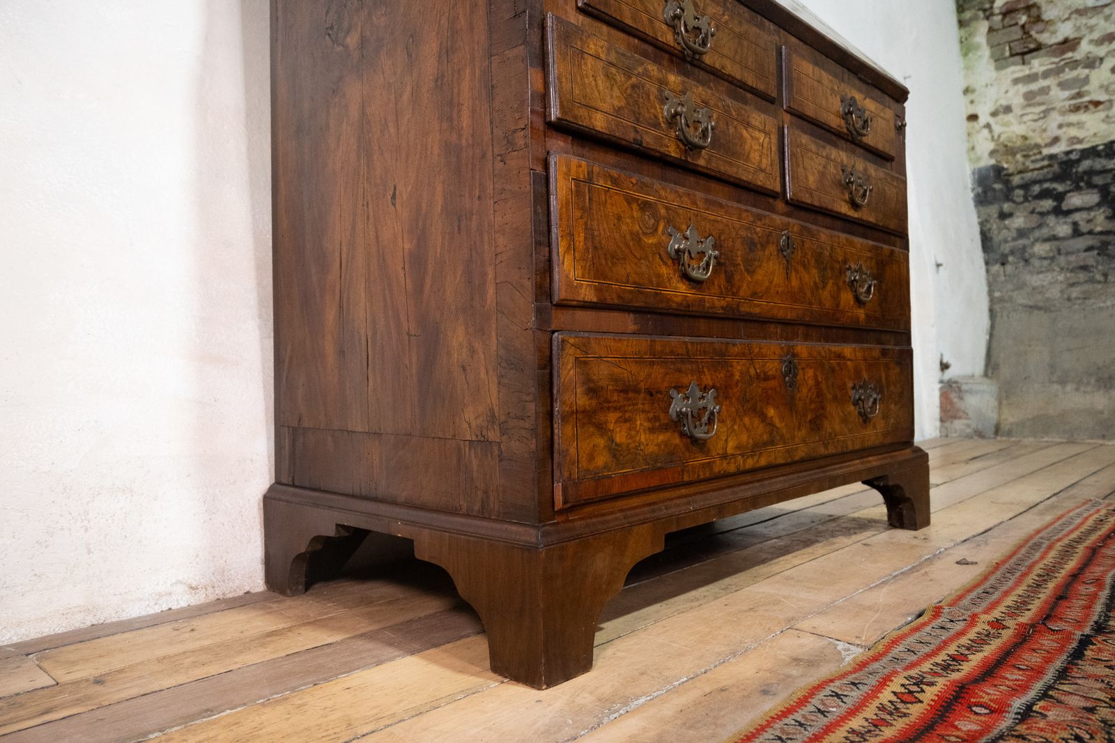 An 18th Century George I Walnut & Feather Banded Fall Front Bureau Bookcase photo 5490.0