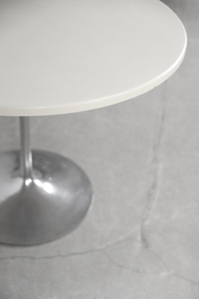 photo for sale Vintage Scandinavian Mid Century Modern Dining Table With Metal Tulip Leg, 1970s
