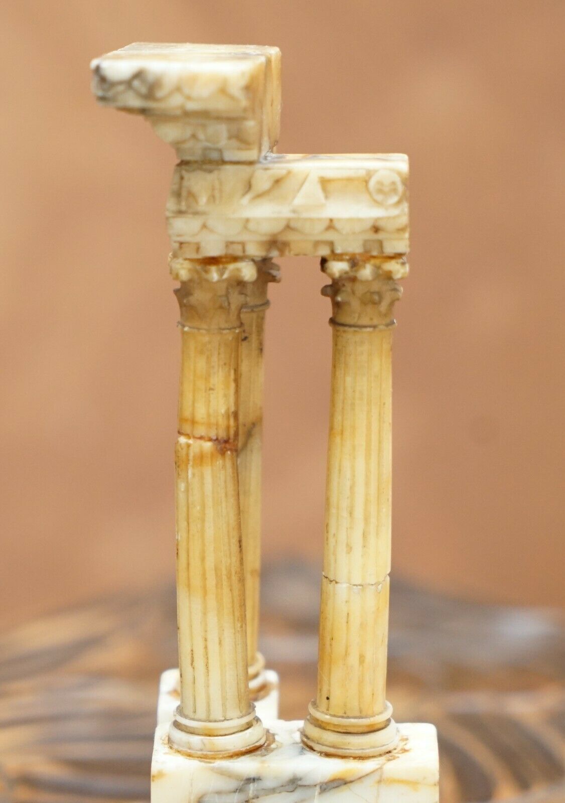 Antique Victorian Marble Roman Ruins Grand Tour Statue Sculpture Columns Pillars photo Art