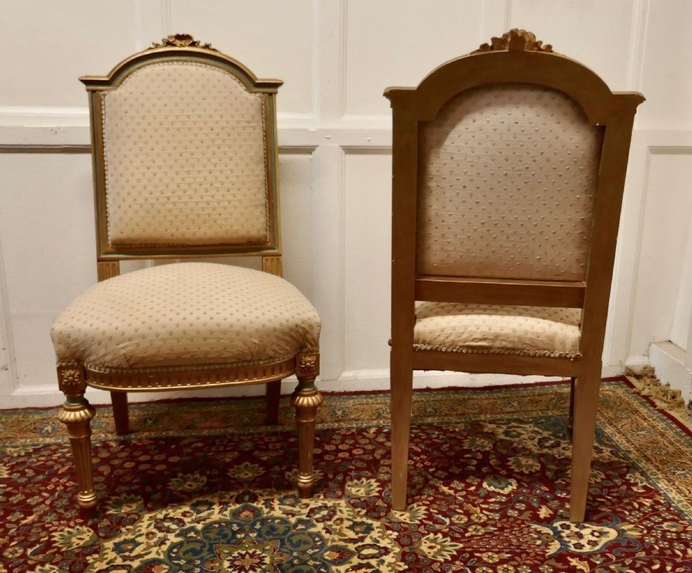 A Pair Fine Quality French Gilt Salon Chairs Circa 1880 photo 654.0