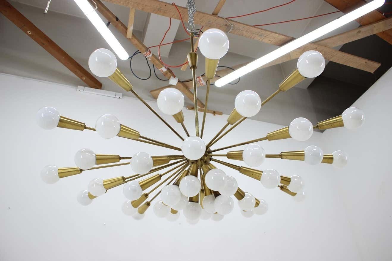Set Of Four Huge Rare Mid Century Chandeliers Sputnik, Atomic, 1960s photo vinterior