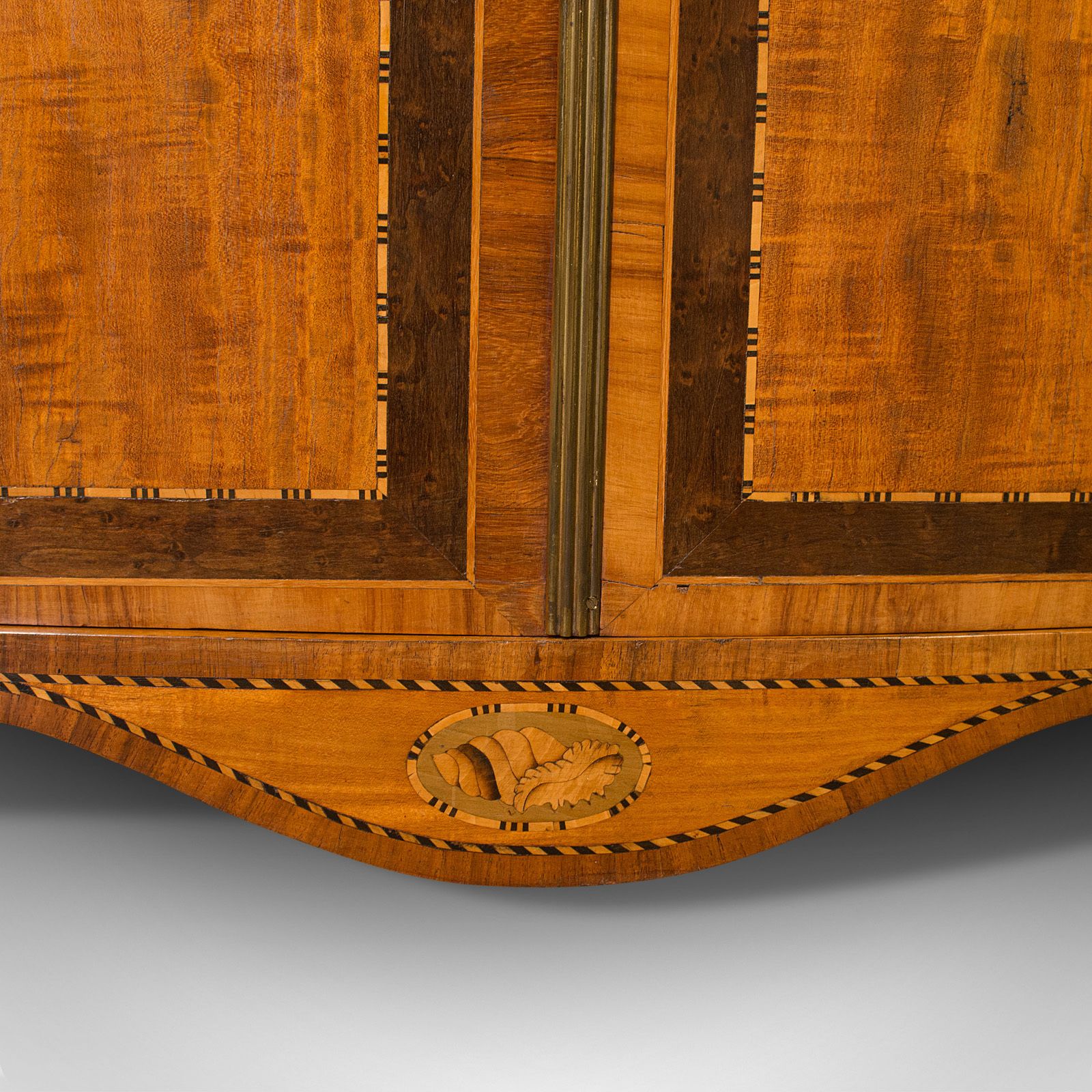 photo for sale Antique Showcase Corner Cabinet, Dutch, Satinwood, Display Case, 1880