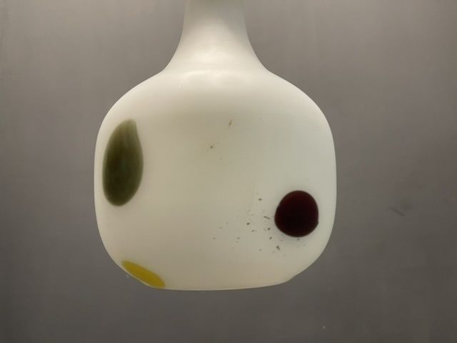 Italian Opaline Glass Light Pendant By De Mayo 1970’s photo Lighting