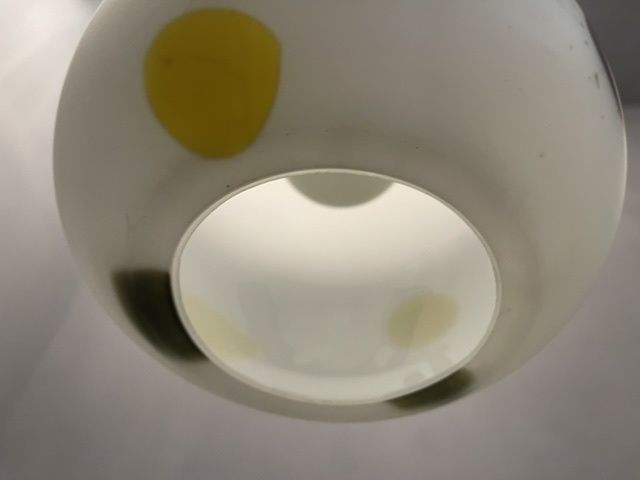 Italian Opaline Glass Light Pendant By De Mayo 1970’s photo 750.0