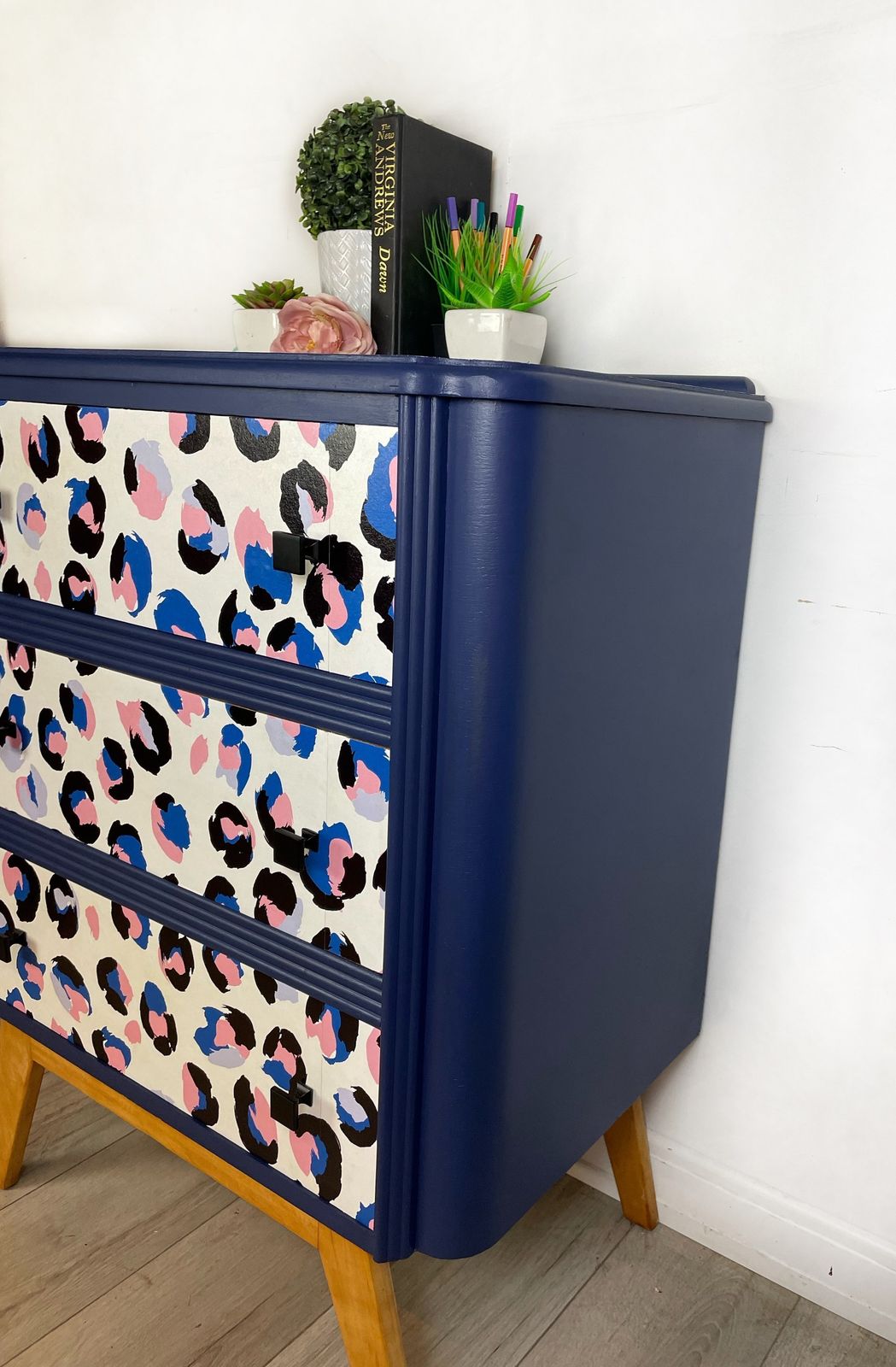 Blue And Pink Leopard Chest Of Drawers photo 395.0