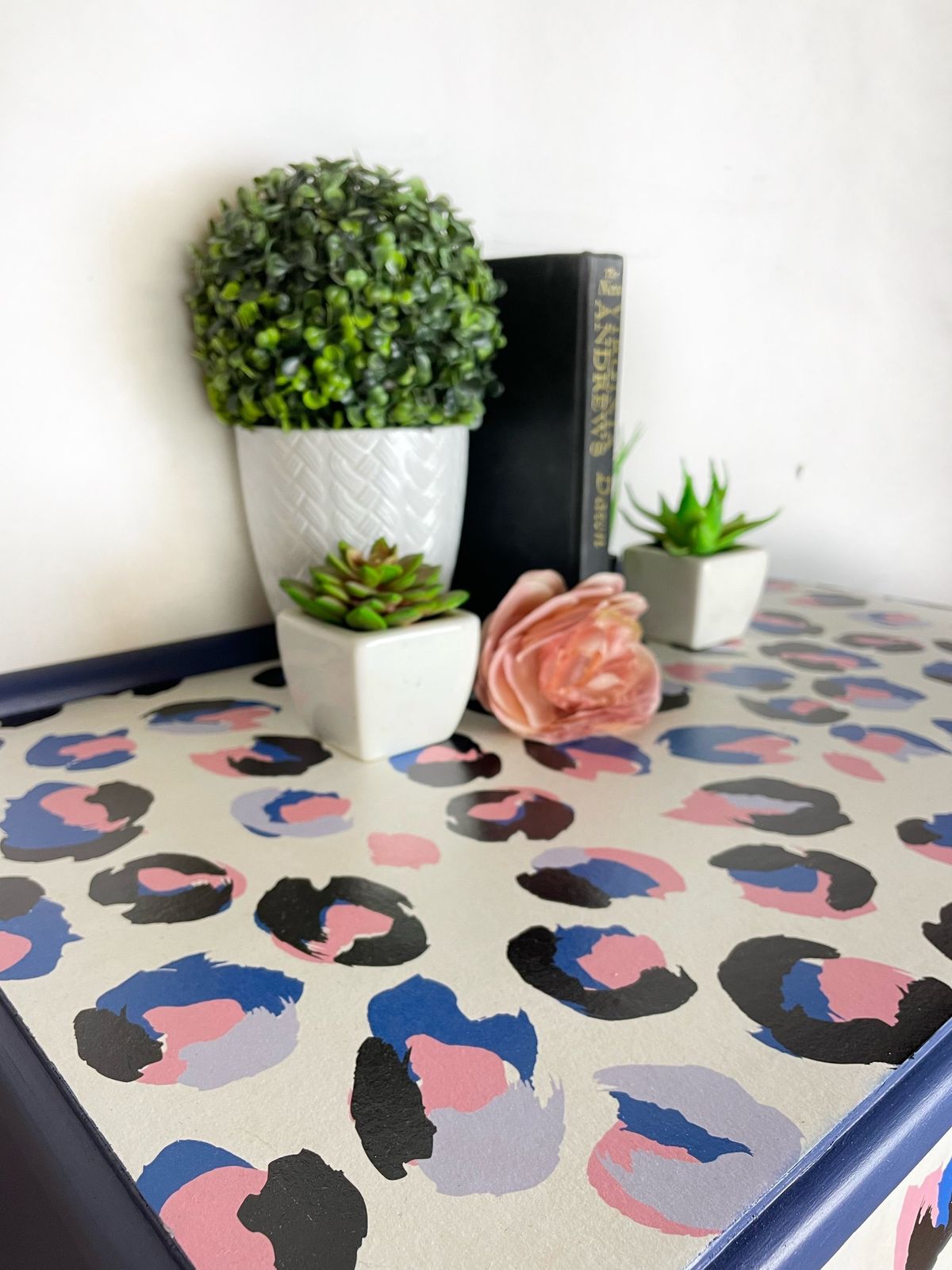 Blue And Pink Leopard Chest Of Drawers photo buy