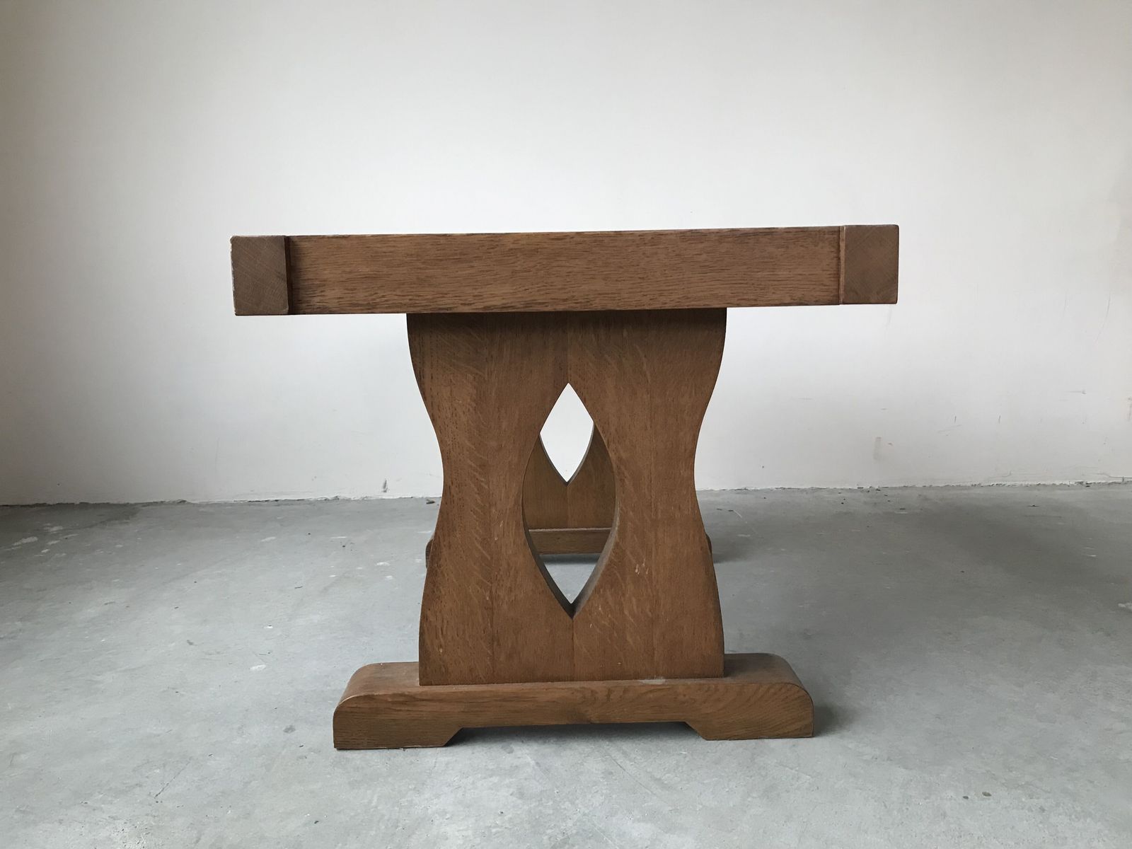 Ceramic And Oak Coffee Table, Guillerme And Chambron, Circa 1950 photo buy