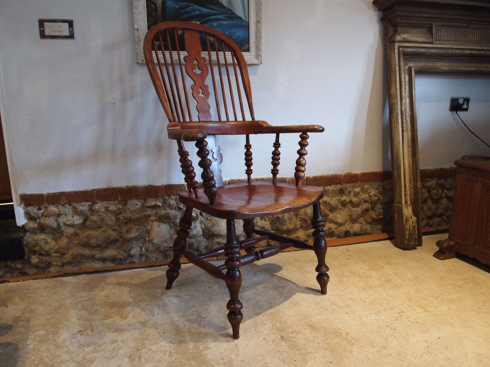 Chair Stunning Victorian Windsor Grandfather Chair C1860