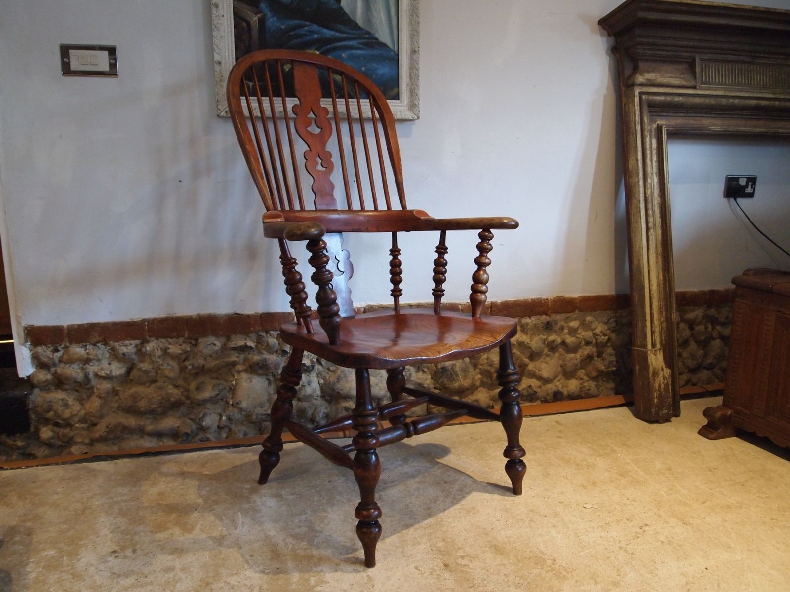 795.0 Chair Stunning Victorian Windsor Grandfather Chair C1860 photo