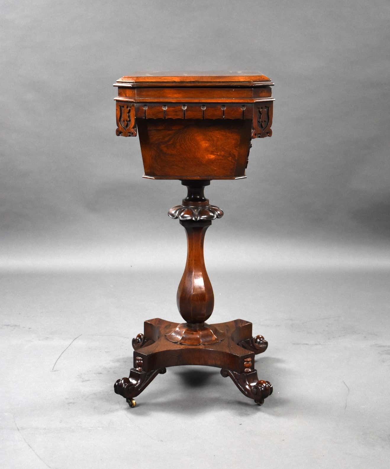 19th Century English William IV Rosewood Tea Poy photo vinterior