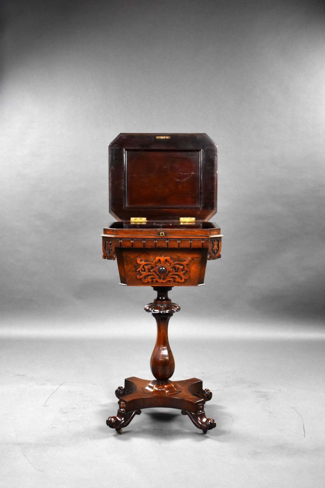 1950.0 19th Century English William IV Rosewood Tea Poy photo